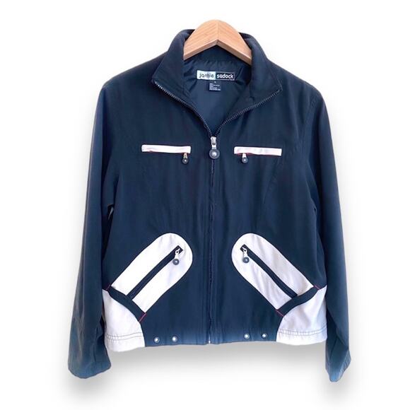 Jamie Sadock jacket women's size small black cream colorblock zip golf - Picture 15 of 15